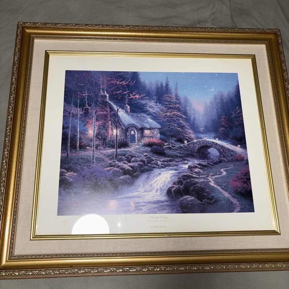 Thomas Kinkade Twighlight Cottage Limited Edition G/P 315/1210 Framed